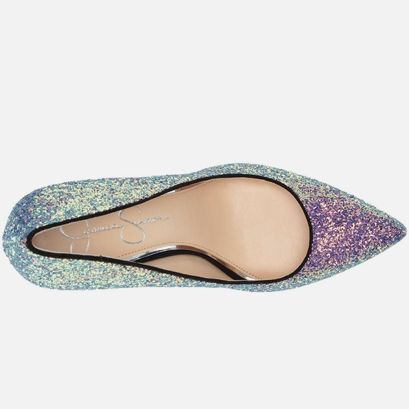 Jessica Simpson Women's Lael Blush Iridescent Platform Pumps - Picture 3 of 5